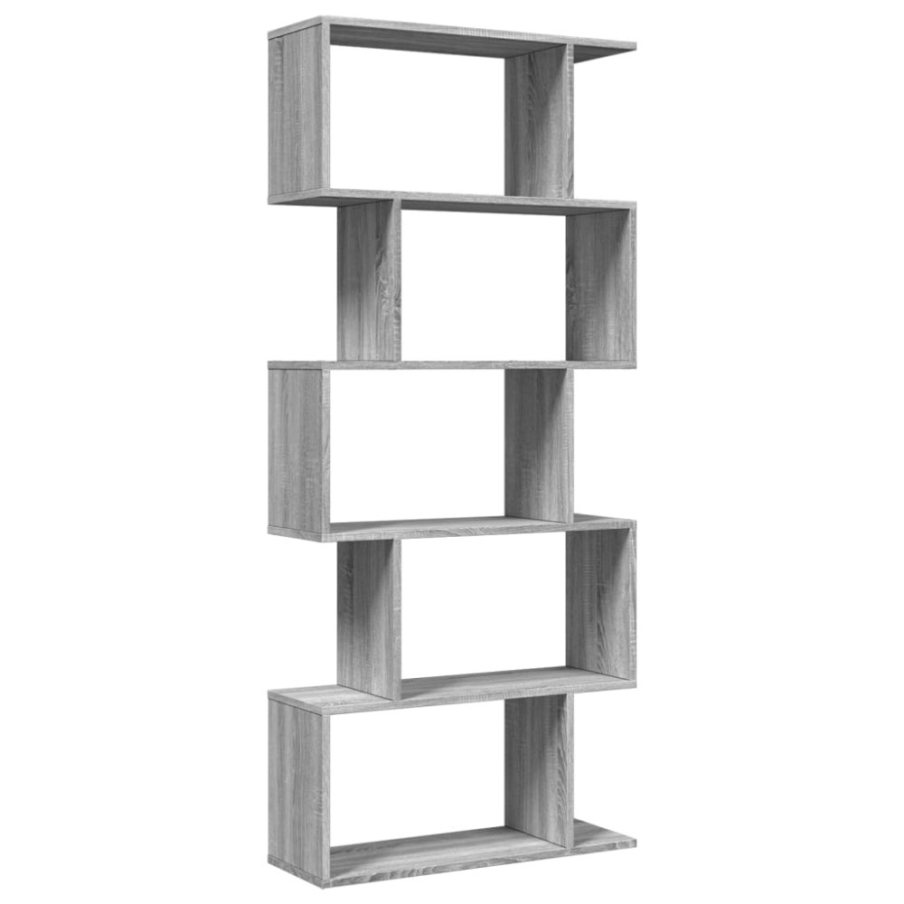 vidaXL Bibliotecă/separator 5 niveluri sonoma gri 70x24x161 cm lemn