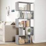 vidaXL Bibliotecă/separator 5 niveluri sonoma gri 70x24x161 cm lemn vidaXL Bibliotecă/separator 5 niveluri sonoma gri 70x24x161 cm lemn