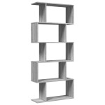 vidaXL Bibliotecă/separator 5 niveluri sonoma gri 70x24x161 cm lemn vidaXL Bibliotecă/separator 5 niveluri sonoma gri 70x24x161 cm lemn