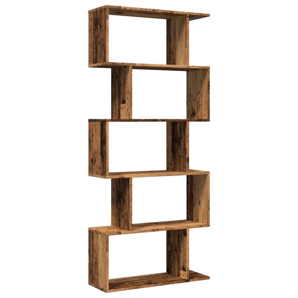 vidaXL Bibliotecă/separator 5 niveluri lemn vechi 70x24x161 cm lemn