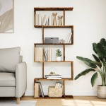 vidaXL Bibliotecă/separator 5 niveluri lemn vechi 70x24x161 cm lemn