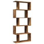 vidaXL Bibliotecă/separator 5 niveluri lemn vechi 70x24x161 cm lemn