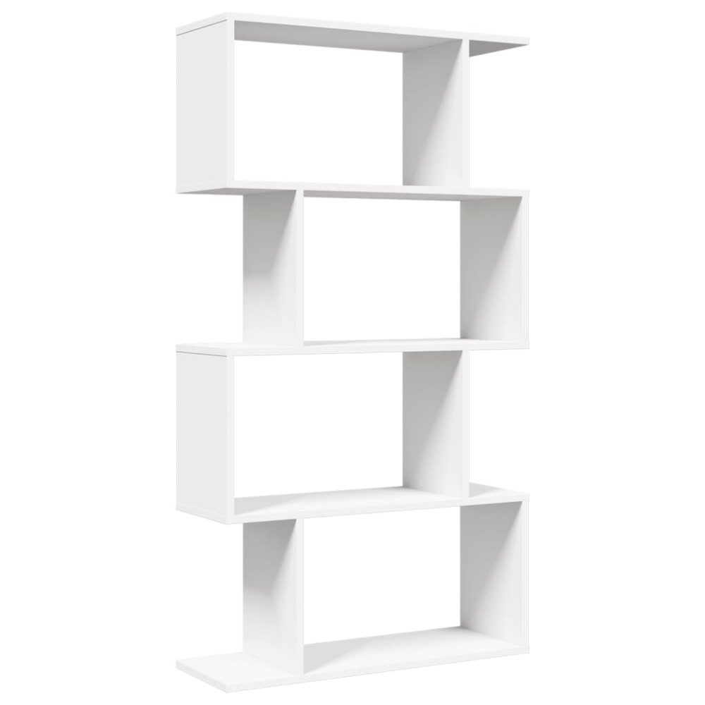 vidaXL Bibliotecă/separator cameră 4 niveluri, alb, 70x24x129 cm, lemn