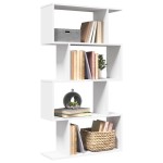 vidaXL Bibliotecă/separator cameră 4 niveluri, alb, 70x24x129 cm, lemn vidaXL Bibliotecă/separator cameră 4 niveluri, alb, 70x24x129 cm, lemn