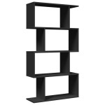 vidaXL Bibliotecă/separator cameră 4 niveluri negru 70x24x129 cm, lemn