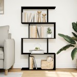 vidaXL Bibliotecă/separator cameră 4 niveluri negru 70x24x129 cm, lemn