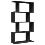 vidaXL Bibliotecă/separator cameră 4 niveluri negru 70x24x129 cm, lemn
