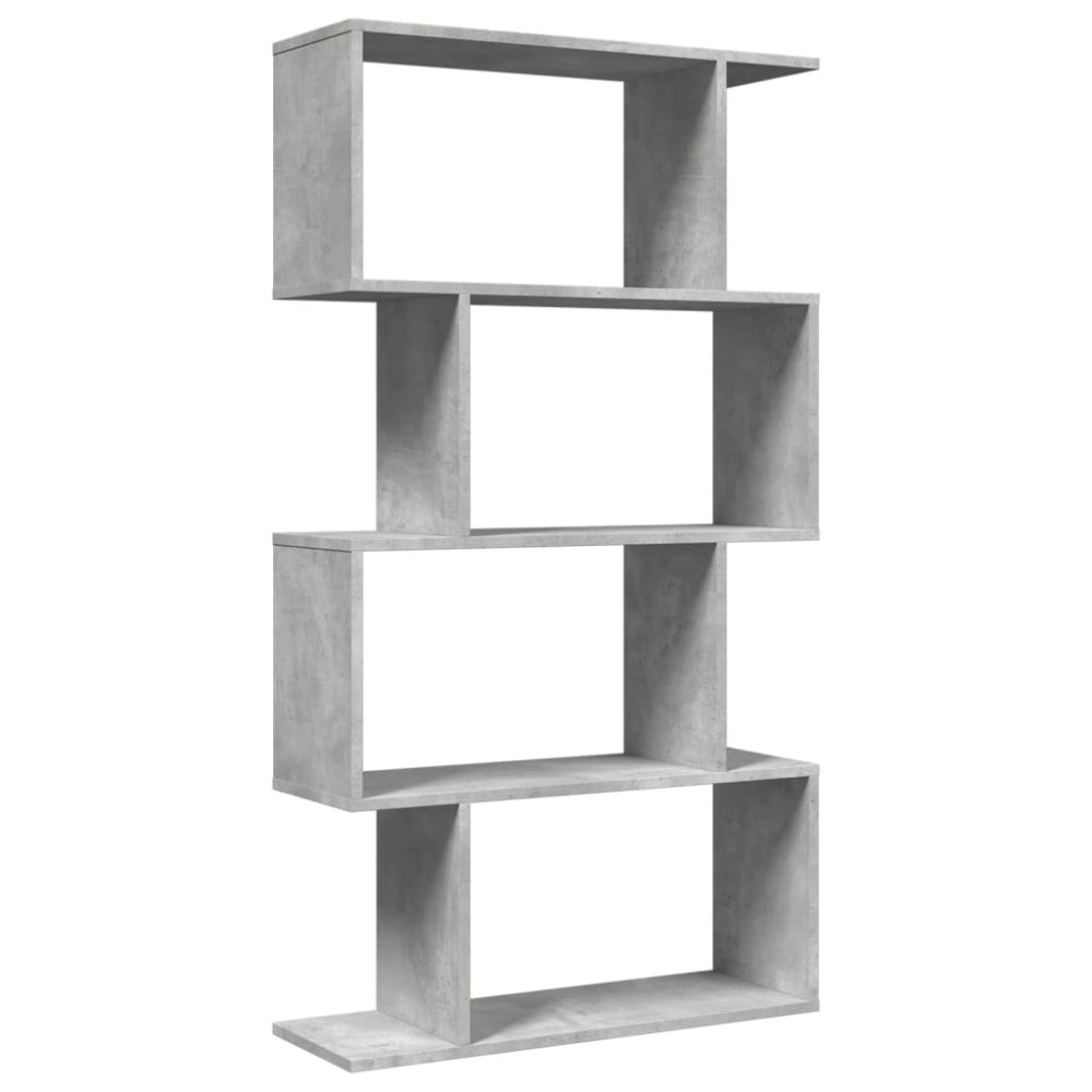 vidaXL Bibliotecă/separator 4 niveluri gri beton 70x24x129cm lemn