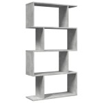 vidaXL Bibliotecă/separator 4 niveluri gri beton 70x24x129cm lemn