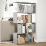vidaXL Bibliotecă/separator 4 niveluri gri beton 70x24x129cm lemn