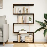 vidaXL Bibliotecă/separator 4 niveluri stejar fumuriu 70x24x129cm lemn vidaXL Bibliotecă/separator 4 niveluri stejar fumuriu 70x24x129cm lemn