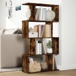vidaXL Bibliotecă/separator 4 niveluri stejar fumuriu 70x24x129cm lemn vidaXL Bibliotecă/separator 4 niveluri stejar fumuriu 70x24x129cm lemn