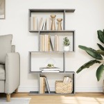 vidaXL Bibliotecă/separator 4 niveluri sonoma gri 70x24x129cm lemn