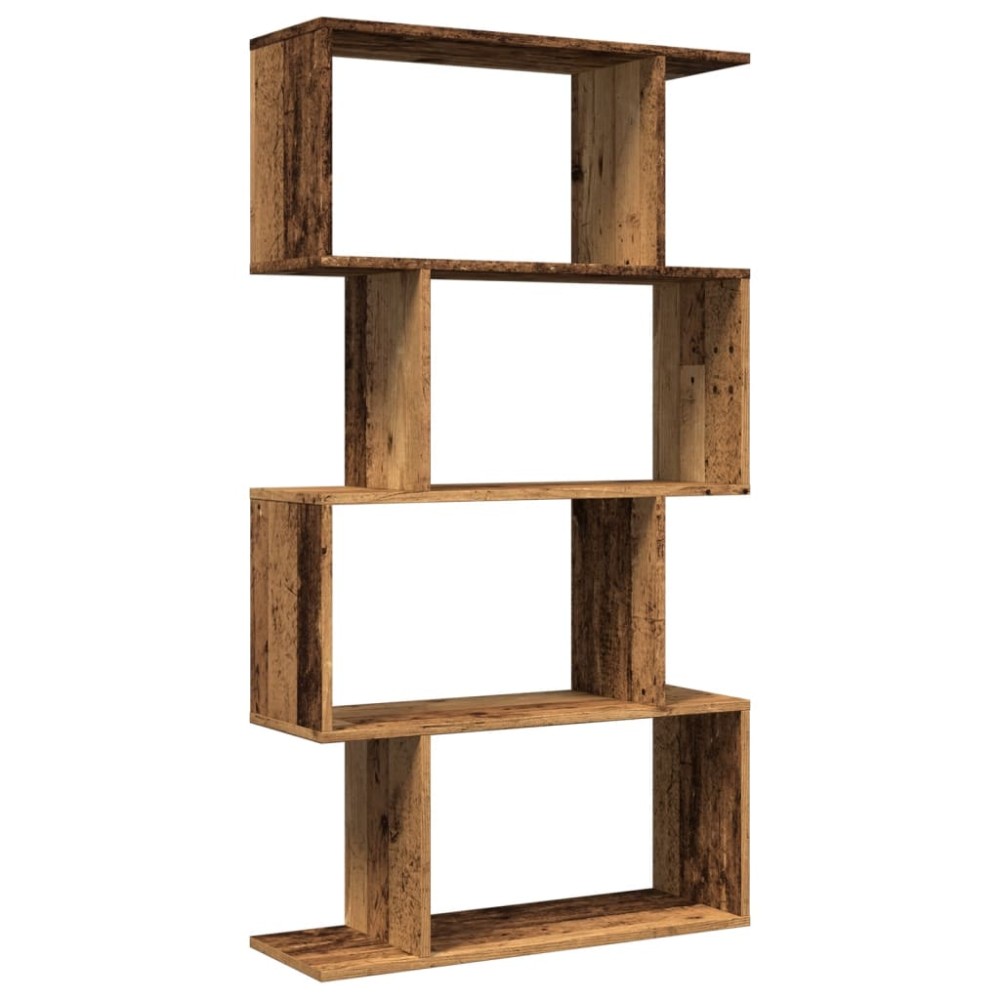 vidaXL Bibliotecă/separator 4 niveluri lemn vechi 70x24x129cm lemn