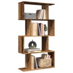 vidaXL Bibliotecă/separator 4 niveluri lemn vechi 70x24x129cm lemn