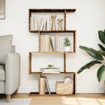 vidaXL Bibliotecă/separator 4 niveluri lemn vechi 70x24x129cm lemn