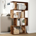 vidaXL Bibliotecă/separator 4 niveluri lemn vechi 70x24x129cm lemn