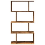 vidaXL Bibliotecă/separator 4 niveluri lemn vechi 70x24x129cm lemn