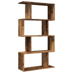 vidaXL Bibliotecă/separator 4 niveluri lemn vechi 70x24x129cm lemn