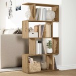 vidaXL Bibliotecă/separator 4 nivel stejar artizanal 70x24x129 cm lemn