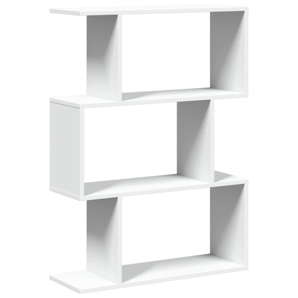 vidaXL Bibliotecă/separator cameră, 3 niveluri, alb, 70x24x97 cm, lemn