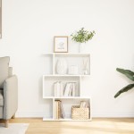 vidaXL Bibliotecă/separator cameră, 3 niveluri, alb, 70x24x97 cm, lemn