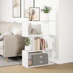 vidaXL Bibliotecă/separator cameră, 3 niveluri, alb, 70x24x97 cm, lemn