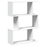 vidaXL Bibliotecă/separator cameră, 3 niveluri, alb, 70x24x97 cm, lemn