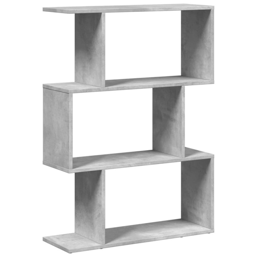 vidaXL Bibliotecă/separator 3 niveluri gri beton 70x24x97 cm lemn