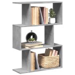 vidaXL Bibliotecă/separator 3 niveluri gri beton 70x24x97 cm lemn vidaXL Bibliotecă/separator 3 niveluri gri beton 70x24x97 cm lemn