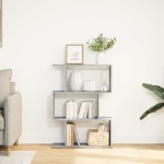 vidaXL Bibliotecă/separator 3 niveluri gri beton 70x24x97 cm lemn vidaXL Bibliotecă/separator 3 niveluri gri beton 70x24x97 cm lemn