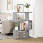 vidaXL Bibliotecă/separator 3 niveluri gri beton 70x24x97 cm lemn vidaXL Bibliotecă/separator 3 niveluri gri beton 70x24x97 cm lemn