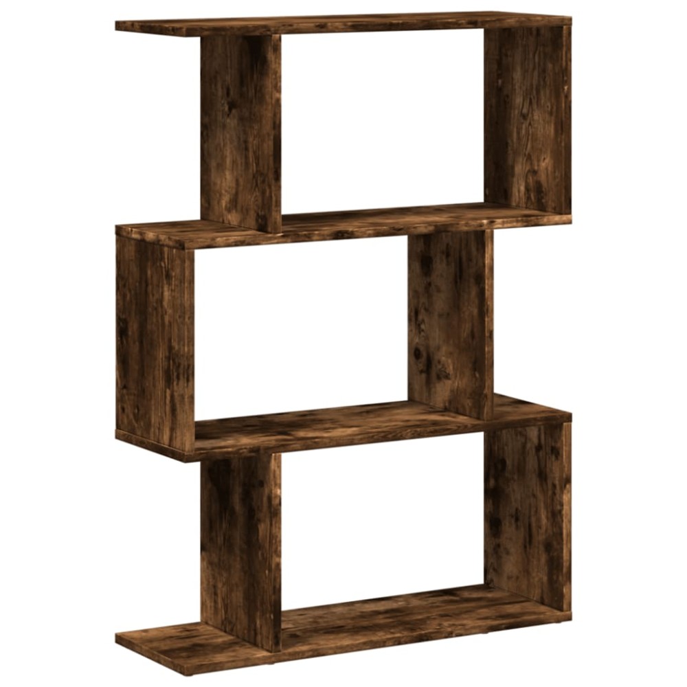 vidaXL Bibliotecă/separator 3 niveluri stejar fumuriu 70x24x97 cm lemn