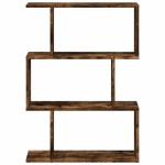 vidaXL Bibliotecă/separator 3 niveluri stejar fumuriu 70x24x97 cm lemn
