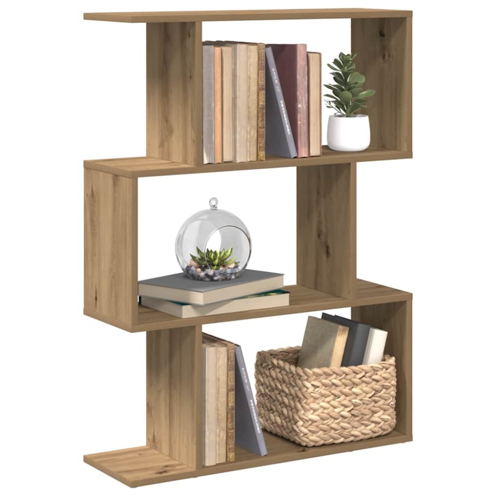 vidaXL Bibliotecă/separator 3 nivel stejar artizanal 70x24x97 cm lemn