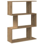 vidaXL Bibliotecă/separator 3 nivel stejar artizanal 70x24x97 cm lemn