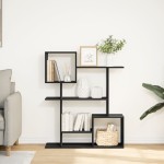 vidaXL Bibliotecă/separator cameră negru 92x29x112 cm lemn prelucrat