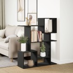 vidaXL Bibliotecă/separator cameră negru 92x29x112 cm lemn prelucrat