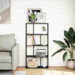 vidaXL Bibliotecă, negru, 60x20x120 cm, lemn prelucrat