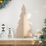 vidaXL Brad de Crăciun din lemn decorativ, 80 cm, lemn de pin masiv vidaXL Brad de Crăciun din lemn decorativ, 80 cm, lemn de pin masiv