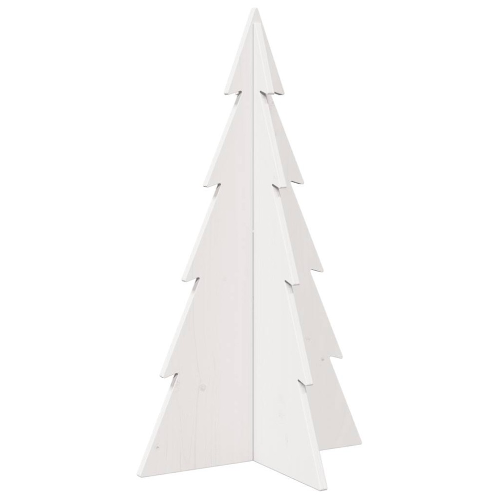 vidaXL Brad de Crăciun decorativ, alb, 80 cm, lemn de pin masiv