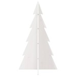 vidaXL Brad de Crăciun decorativ, alb, 80 cm, lemn de pin masiv vidaXL Brad de Crăciun decorativ, alb, 80 cm, lemn de pin masiv