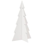 vidaXL Brad de Crăciun decorativ, alb, 80 cm, lemn de pin masiv vidaXL Brad de Crăciun decorativ, alb, 80 cm, lemn de pin masiv
