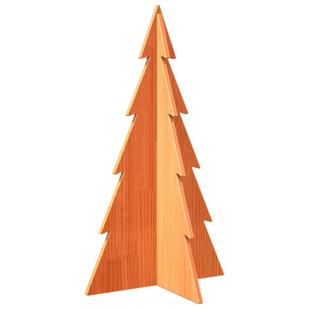 vidaXL Brad de Crăciun decorativ, maro ceruit, 80 cm, lemn pin masiv