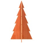 vidaXL Brad de Crăciun decorativ, maro ceruit, 80 cm, lemn pin masiv vidaXL Brad de Crăciun decorativ, maro ceruit, 80 cm, lemn pin masiv