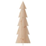 vidaXL Brad de Crăciun din lemn decorativ, 112 cm, lemn de pin masiv vidaXL Brad de Crăciun din lemn decorativ, 112 cm, lemn de pin masiv