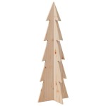 vidaXL Brad de Crăciun din lemn decorativ, 112 cm, lemn de pin masiv vidaXL Brad de Crăciun din lemn decorativ, 112 cm, lemn de pin masiv