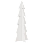 vidaXL Brad de Crăciun decorativ, alb, 112 cm, lemn de pin masiv