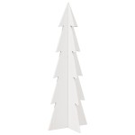 vidaXL Brad de Crăciun decorativ, alb, 112 cm, lemn de pin masiv