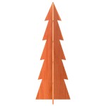 vidaXL Brad de Crăciun decorativ, maro ceruit, 112 cm, lemn pin masiv vidaXL Brad de Crăciun decorativ, maro ceruit, 112 cm, lemn pin masiv